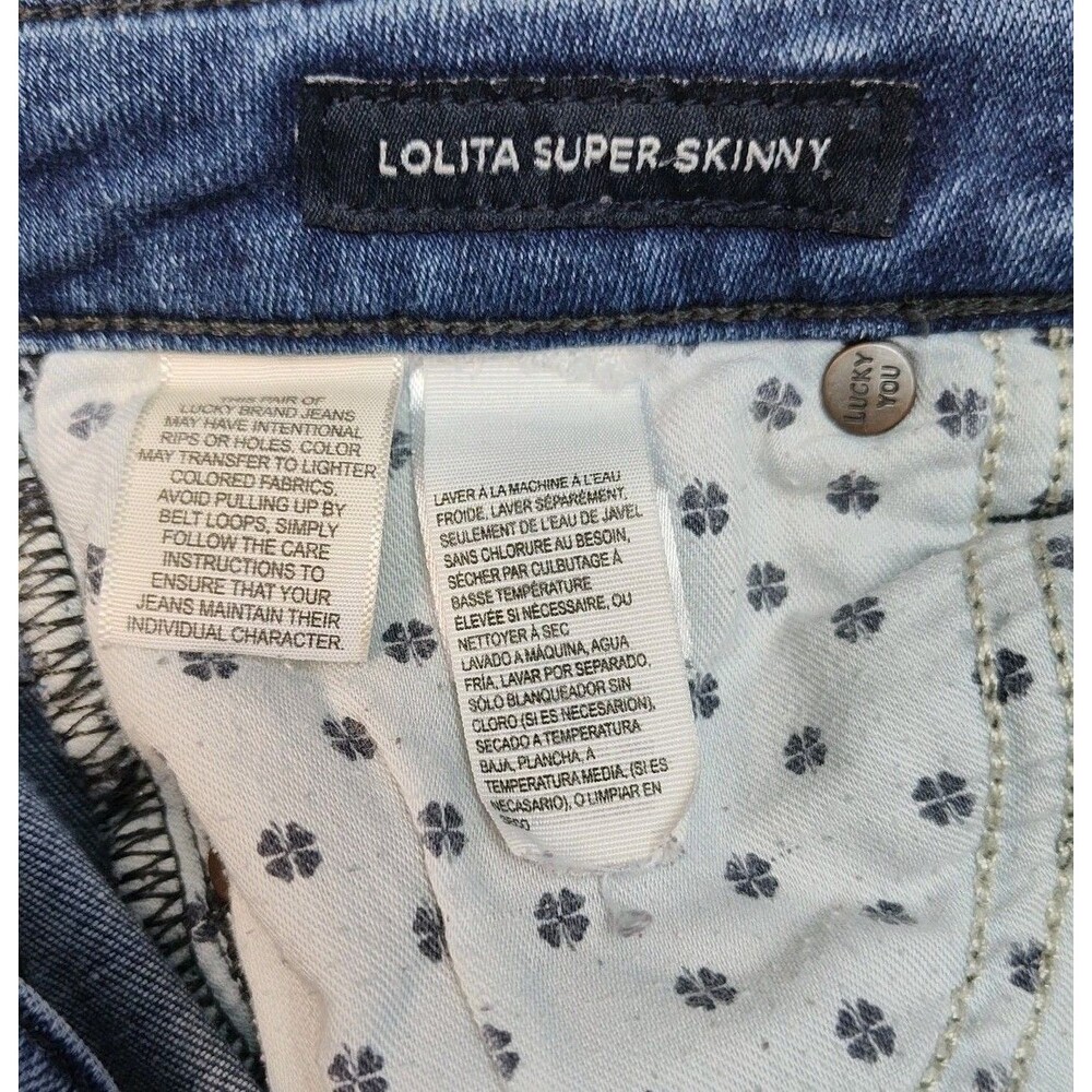 Lucky Brand Lolita Super Skinny Cropped Women's Jeans, 00/24, Raw Hem, Blue - Picture 11 of 13